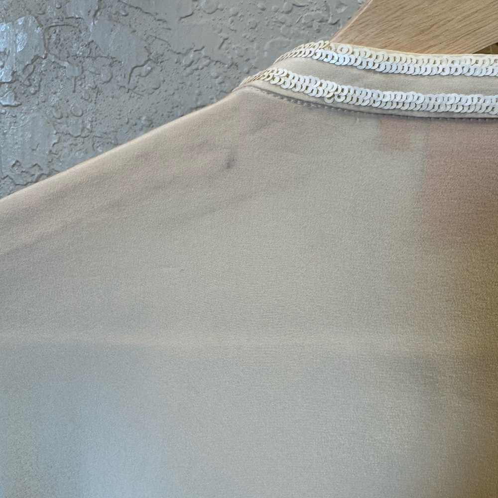 Tory Burch Ivory Embellished Silk Tunic Size 6 - Picture 13 of 16